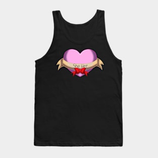 She her pronouns heart Tank Top